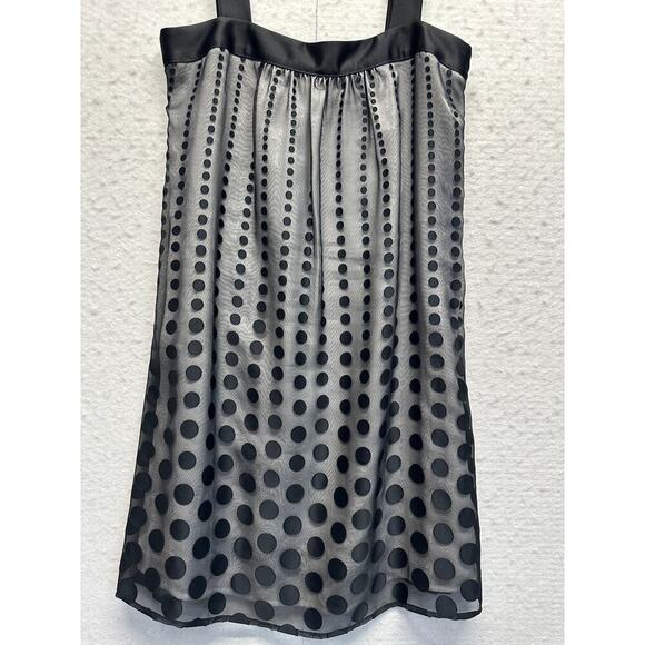 White House Black Market WHBM Dress Women 4 Overlay Polka Dot Sheer Coquette - Picture 2 of 11